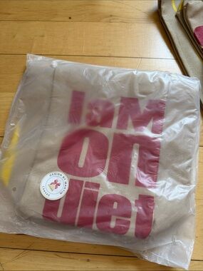McDonald's Beige Canvas Tote with Pink Graphic Text